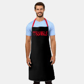 TROUBLE | Red Graffiti Apron Schort (Gedragen)