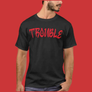 TROUBLE   Rode Graffiti Tag T-shirt