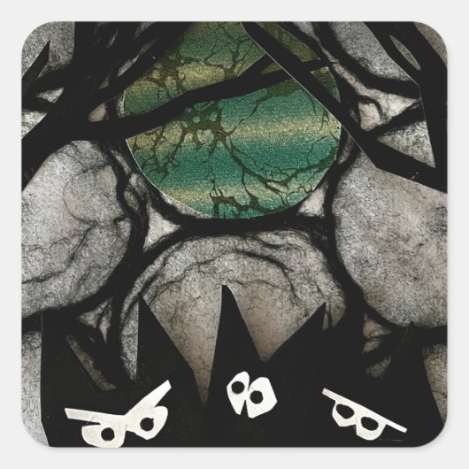 Trouble Vierkante Sticker (Voorkant)