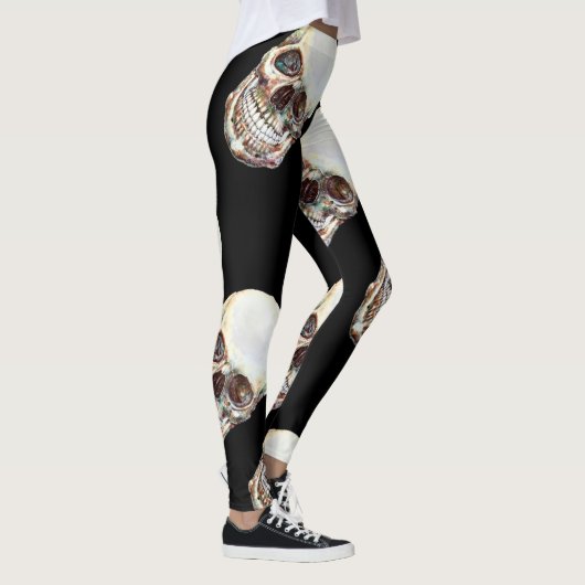TROUBLED leggings - schedel (Rechts)
