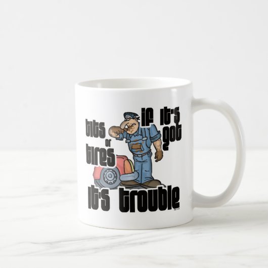 Troubled Mechanic Funny Mechanic Koffiemok (Rechts)