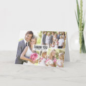 Troud Trouwkaart Dankjewel met Drie Foto's Collage Bedankkaart (Voorkant)