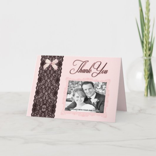 Troudant You Card met Blush Kant Bedankkaart (Voorkant)