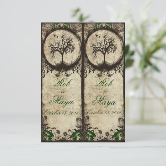 Troudgeschenk bladwijzers in vintage stijl (Staand voorkant)