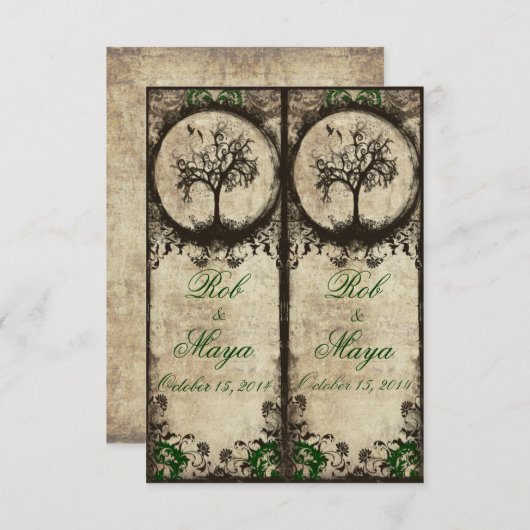 Troudgeschenk bladwijzers in vintage stijl (Voorkant / Achterkant)