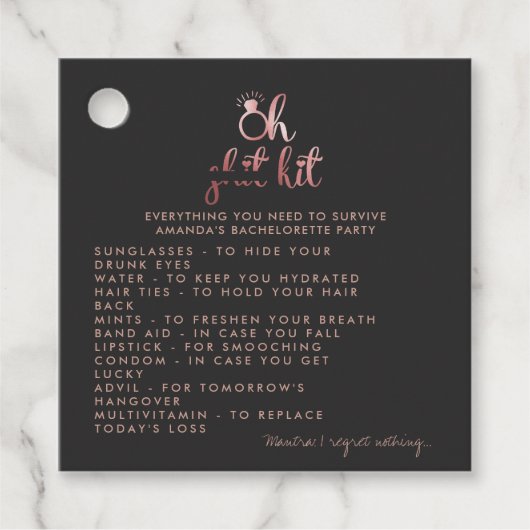 Troudgeschenktag Bachelorette Kit Bedankjes Labels (Voorkant)