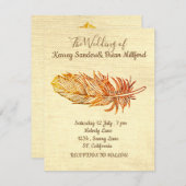 Troudkaart met Gouden Veer op Canvas Kaart (Voorkant / Achterkant)