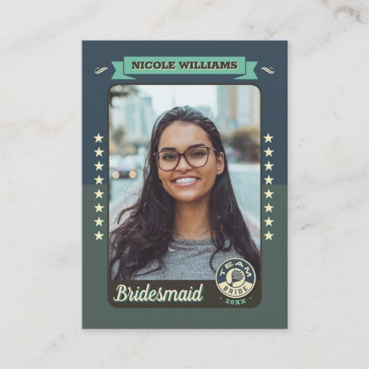 Troudkaarten voor Team Bruid, Cadeaus voor Bruidsm Contactkaartje (Voorkant)