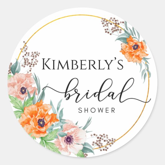 Troudsgeschenk Bruids Shower Ronde Sticker (Voorkant)