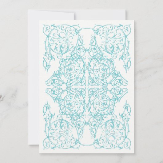 Trouhartige Trouwkaart Blauw) Kaart (Voorkant)