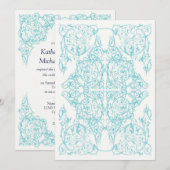 Trouhartige Trouwkaart Blauw) Kaart (Voorkant / Achterkant)