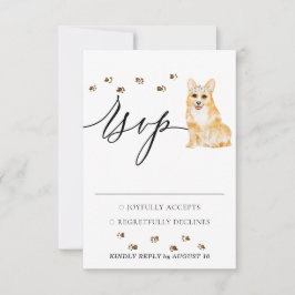 Trouhreactie Welkom Corgi Hond RSVP Kaartje