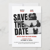 Trouhuwelijksfilmposter save the date (Voorkant)