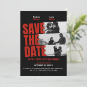 Trouhuwelijksfilmposter  save the date (Staand voorkant)