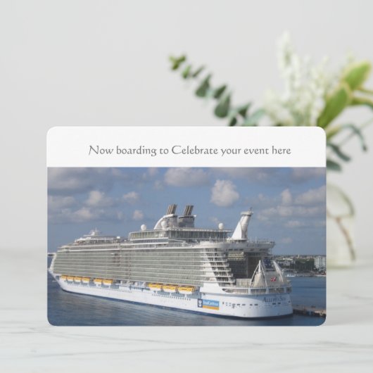 Trouhuwelijksuitnodiging cruise kaart (Staand voorkant)