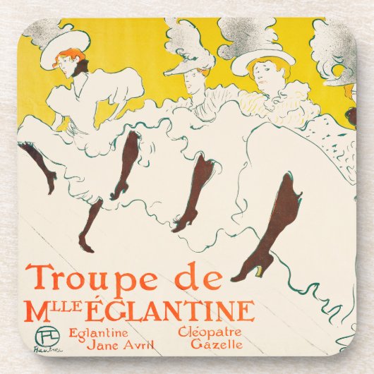 Troupe de Mademoiselle Eglantine, Toulouse Lautrec Bier Onderzetter (Voorkant)