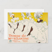 Troupe de Mademoiselle Eglantine, Toulouse Lautrec Briefkaart (Voorkant / Achterkant)
