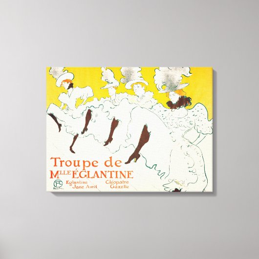Troupe de Mademoiselle Eglantine, Toulouse Lautrec Canvas Afdruk (Voorkant)