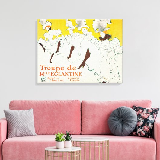 Troupe de Mademoiselle Eglantine, Toulouse Lautrec Canvas Afdruk (Insitu (Woonkamer))