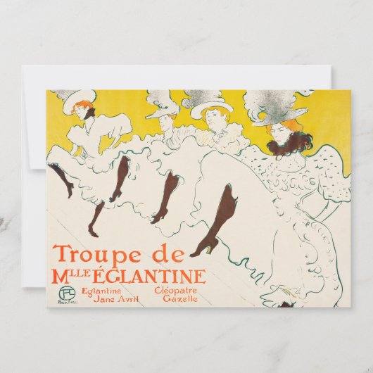 Troupe de Mademoiselle Eglantine, Toulouse Lautrec Kaart (Voorkant)