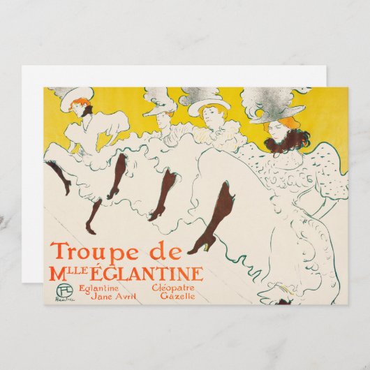 Troupe de Mademoiselle Eglantine, Toulouse Lautrec Kaart (Voorkant / Achterkant)