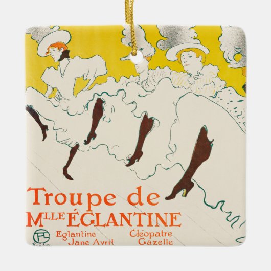 Troupe de Mademoiselle Eglantine, Toulouse Lautrec Keramisch Ornament (Voorkant)