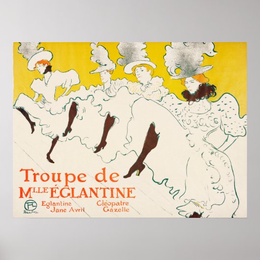 Troupe de Mademoiselle Eglantine, Toulouse Lautrec Poster (Voorkant)