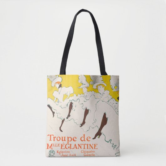 Troupe de Mademoiselle Eglantine, Toulouse Lautrec Tote Bag (Voorkant)