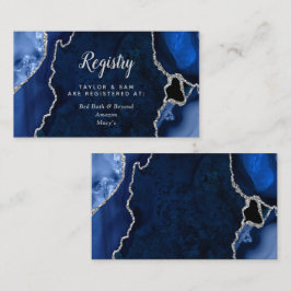 Trouregister Navy en Silver Agate Informatiekaartje
