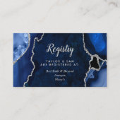 Trouregister Navy en Silver Agate Informatiekaartje (Voorkant)