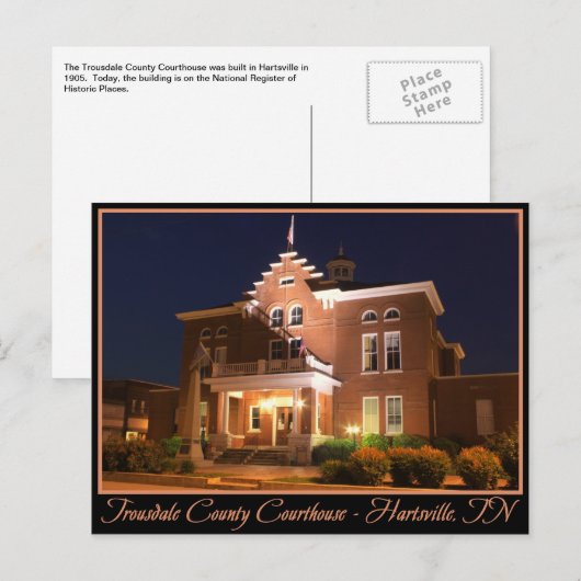 Trousdale County Courthouse - Hartsville, TN Briefkaart (Voorkant / Achterkant)