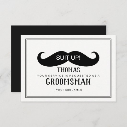 Trouser Groomsman Kaart - Snor (Voorkant / Achterkant)