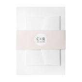 Trousse de mariage à monogramme initial rose paste uitnodigingen wikkel (Voorkant Voorbeeld)