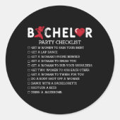 Trousseau Feest Checklist Bruidegom Bruidsjonkers Ronde Sticker (Voorkant)