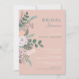 Trousseau roze bloemen Bruiloftsfeest Kaart