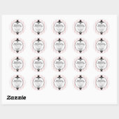Trousseau Roze Fleur de Lis Bruids- Ronde Sticker (Vel)