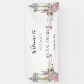 Trousseau Rozen & Lantaarn Bruidsfeest Verwelkomin Spandoek (Verticaal)