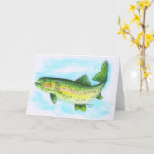 Trout Blank Note-Kaart Kaart (Gele Bloem)