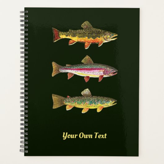 TROUT! Brook, regenboog, bruin. Handvat Planner (Voorkant)