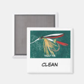 "Trout Fin" Dish Washer Status Magnet (Voorkant / Achterkant)