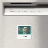 "Trout Fin" Dish Washer Status Magnet (Insitu (Vaatwasser))