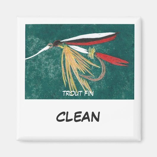 "Trout Fin" Dish Washer Status Magnet (Voorkant)