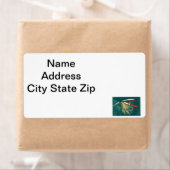 "Trout Fin"-forel met gevilde natte vlieg op groen Etiket (Insitu)