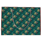 "Trout Fin"-forel met gevilde natte vlieg op groen Groot Cadeauzakje (Achterkant)