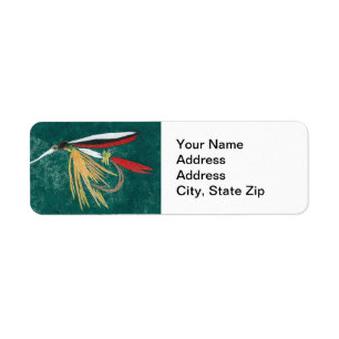 "Trout Fin"-forel retourneren adreslabel Etiket