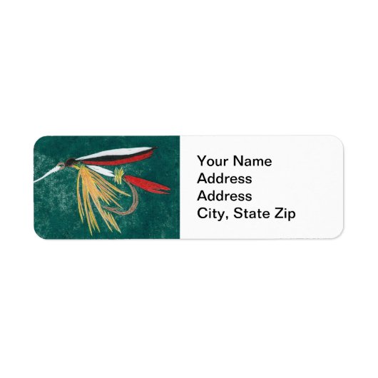 "Trout Fin"-forel retourneren adreslabel Etiket (Voorkant)