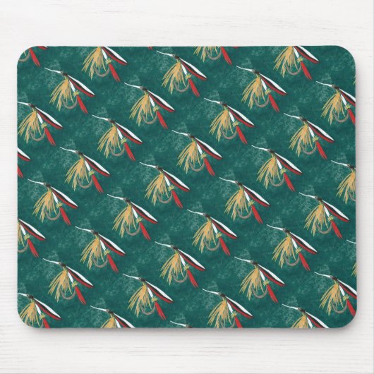 Trout Fin Tiled Fly Mousepad Muismat (Voorkant)