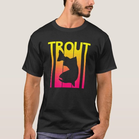 Trout Fish Retro T-shirt (Voorkant)