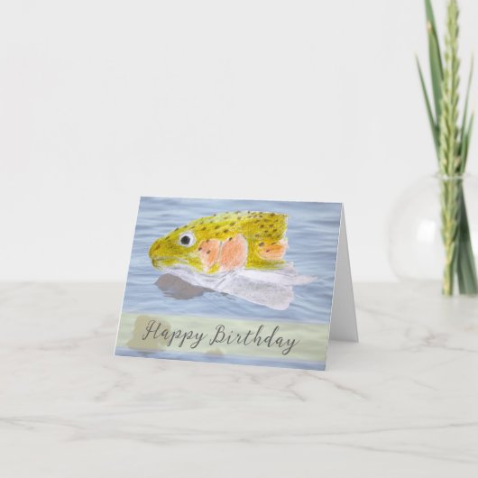Trout Fish Wildlife Colored Pencil Birthday Kaart (Voorkant)