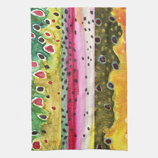 Trout Fisherman Theedoek (Verticaal)